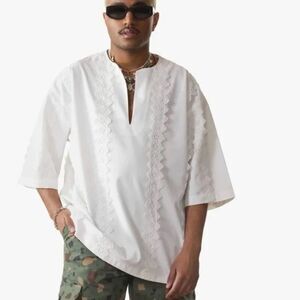 NWT Daily Paper White Khalaf Shirt White Top - size Small